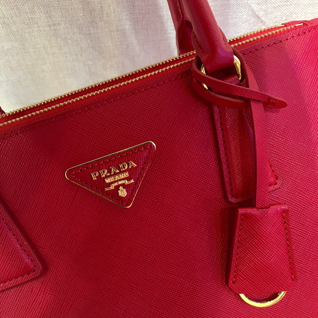 Prada Large Galleria Saffiano Leather Bag Tote Shoulder Bag Red 1BA274